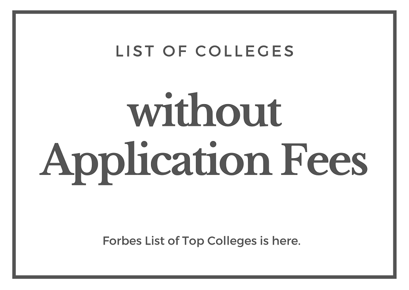 Universities and Colleges Without Application Fees 2020-2021